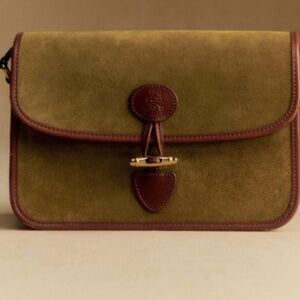 MIlo vintage suede and leather crossbody and shoulder bag by Sezane